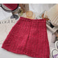 Korean version of retro Hong Kong Style checkered high waist A-shaped skirt  5564