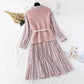 Sweater sweet baby Collar Chiffon Skirt Suit two-piece suit  3802