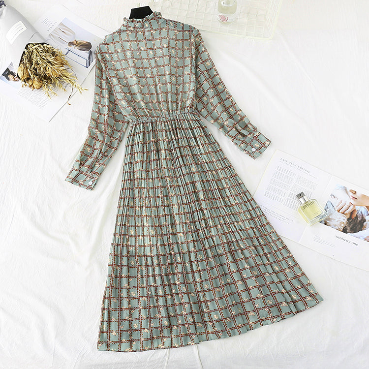 New interior with French retro knee pleated skirt  3961