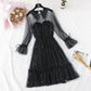 Mesh dress gentle super fairy loose doll A-line skirt  4372