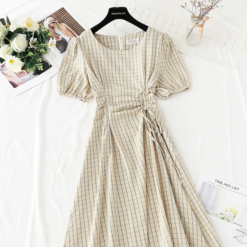 Karierter Rock mit Kordelzug im Vintage-Stil von Hepburn 4260