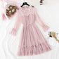 Mesh dress gentle super fairy loose doll A-line skirt  4372