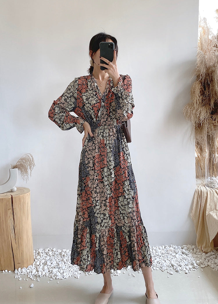 Chiffon knee thin temperament gentle wind FAIRY DRESS Mori Department  3899