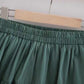 Cotton and linen mini skirt, summer, high waist A-line pleated skirt, flounce spliced skirt  3581