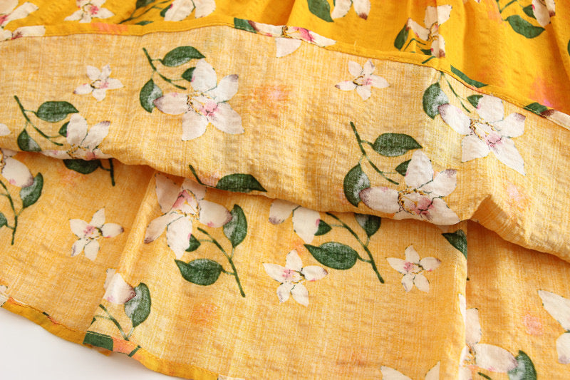 New, little fresh temperament skirt, flower fairy A-line skirt  3572