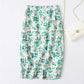Printed skirt, high waist, straight skirt,slit, A-line pencil skirt  3565