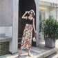 Summer, new style, chiffon split skirt, floral, high waist tie, beach sun protection holiday wrap skirt  3628