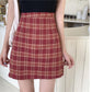 Chic short style plaid skirt, high waist a -line skirt, wrap buttock skirt  3626