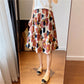 New spring/summer, bright, comfortable cotton, A-line printed skirt  3566