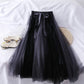Jupe bouffante taille haute en maille fine, nœud papillon, super fée, jupe mi-longue assortie aux couleurs 3601