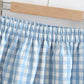 Jupe trapèze à volants à carreaux bleu clair, jupe d'été taille haute pour étudiantes 3575
