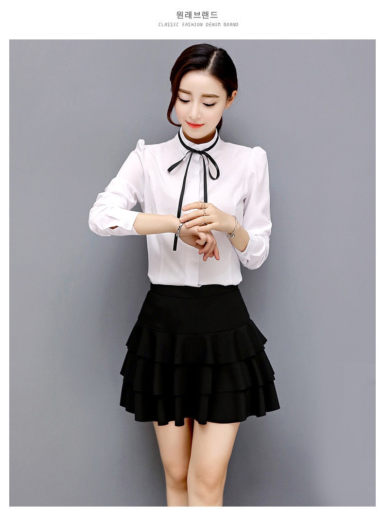 New style, large size chiffon skirt, pleated elastic high waist, A-line bottom skirt  3660
