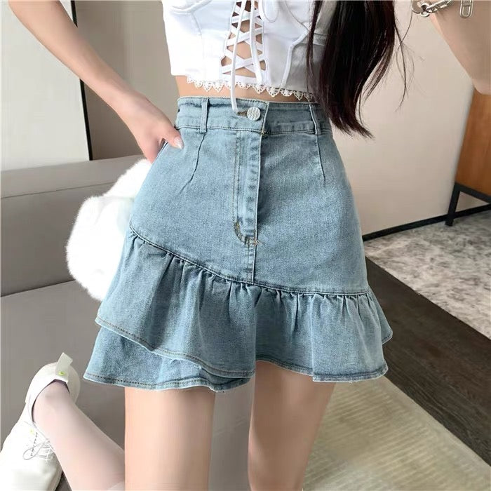Hot girl style jeans skirt, summer, new style, high waist fishtail skirt  3653