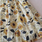 Summer, high grade dyeing, sunflower worsted, natural ramie, A-line long skirt  3569