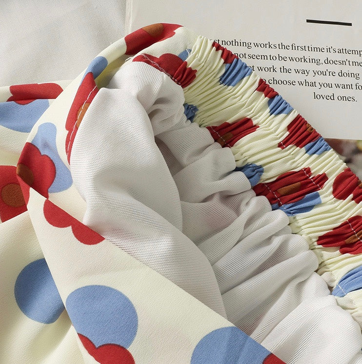 Jupe longue taille haute, imprimé fleuri, coupe trapèze, vent doux 3629