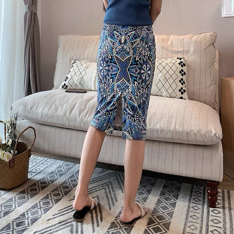 Jupe à carreaux en forme de losange, jupe Fanny haute fendue, jupe moulante tout-aller 3535