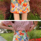 Personality ink bodyocn skirt, temperament, gentle high waist skirt, versatile A-line skirt  3557