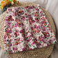 Vintage, printed high-waisted, short-cut skirt, embossed A-line skirt  3600