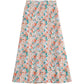 New style, small Daisy chiffon print A-line skirt, high waist full skirt, mid-length skirt  3560