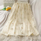 Mesh skirt, spring/summer, new style, embroidery, fairy high waist lace skirt  3638