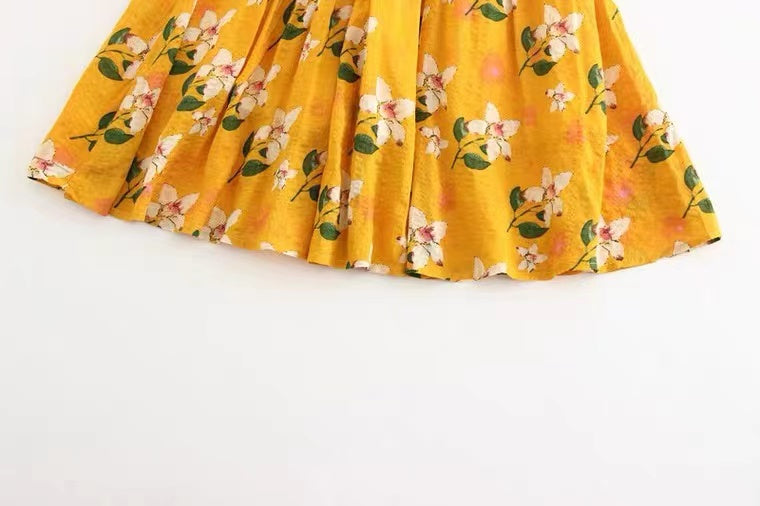 New, little fresh temperament skirt, flower fairy A-line skirt  3572