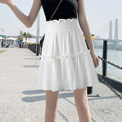 Black/white skirt, new style, fashion, pleated, A-line high waisted skirt, puffy skirt  3612