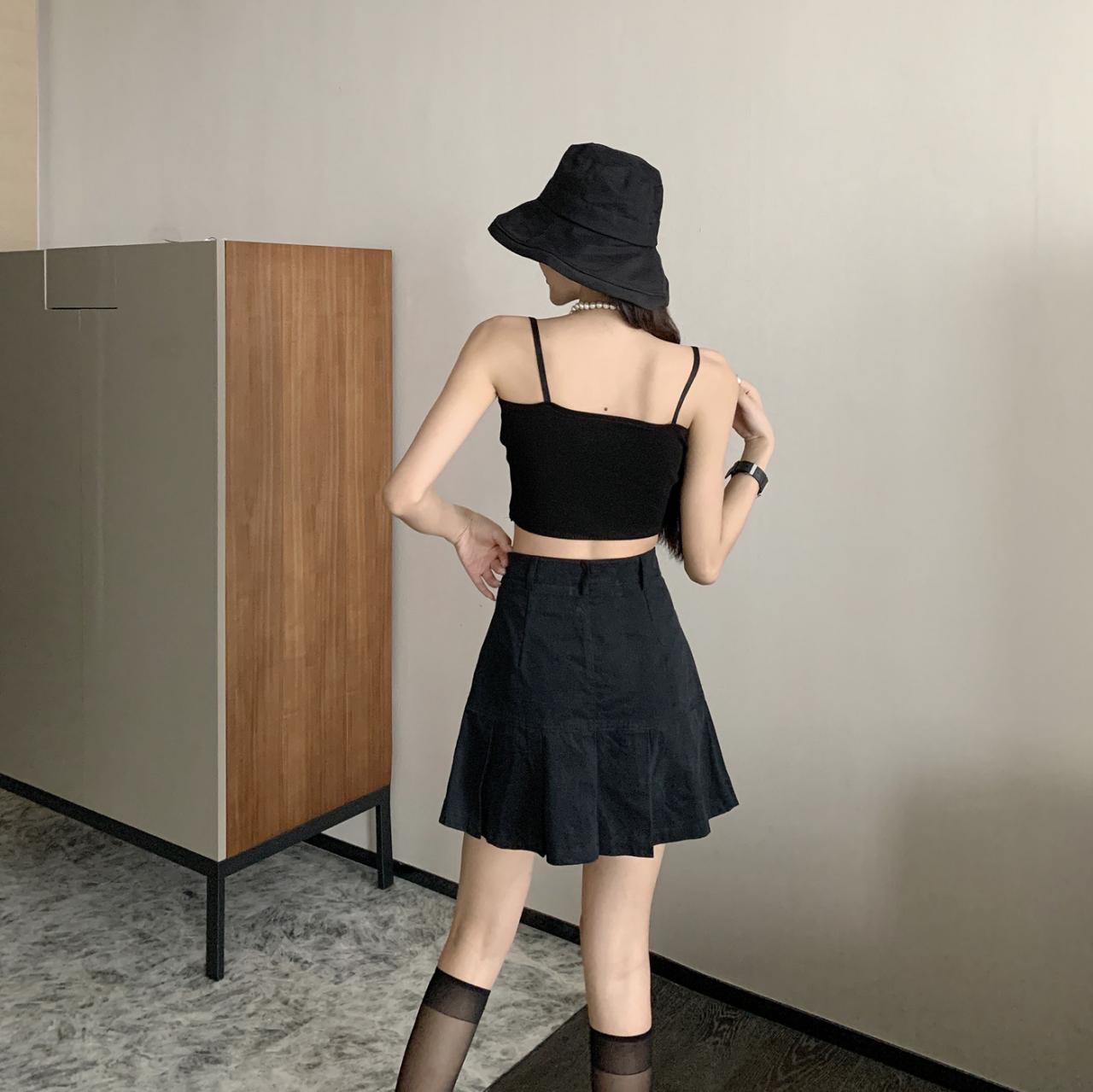 Jupe en jean, jupe taille haute Jupe trapèze 3645