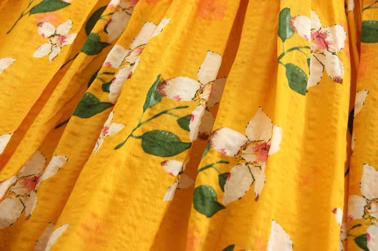 New, little fresh temperament skirt, flower fairy A-line skirt  3572