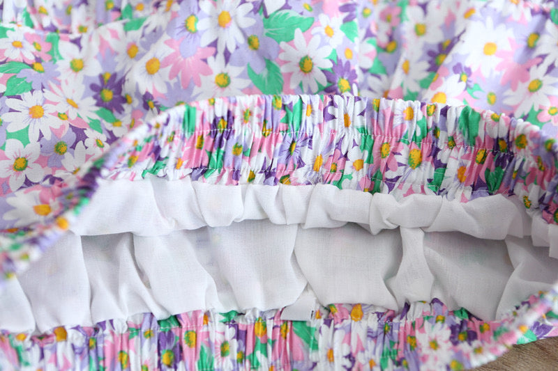 Flowers little fresh skirt, spliced A-line, skirt high waist skirt ,umbrella skirt  3574