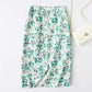 Printed skirt, high waist, straight skirt,slit, A-line pencil skirt  3565