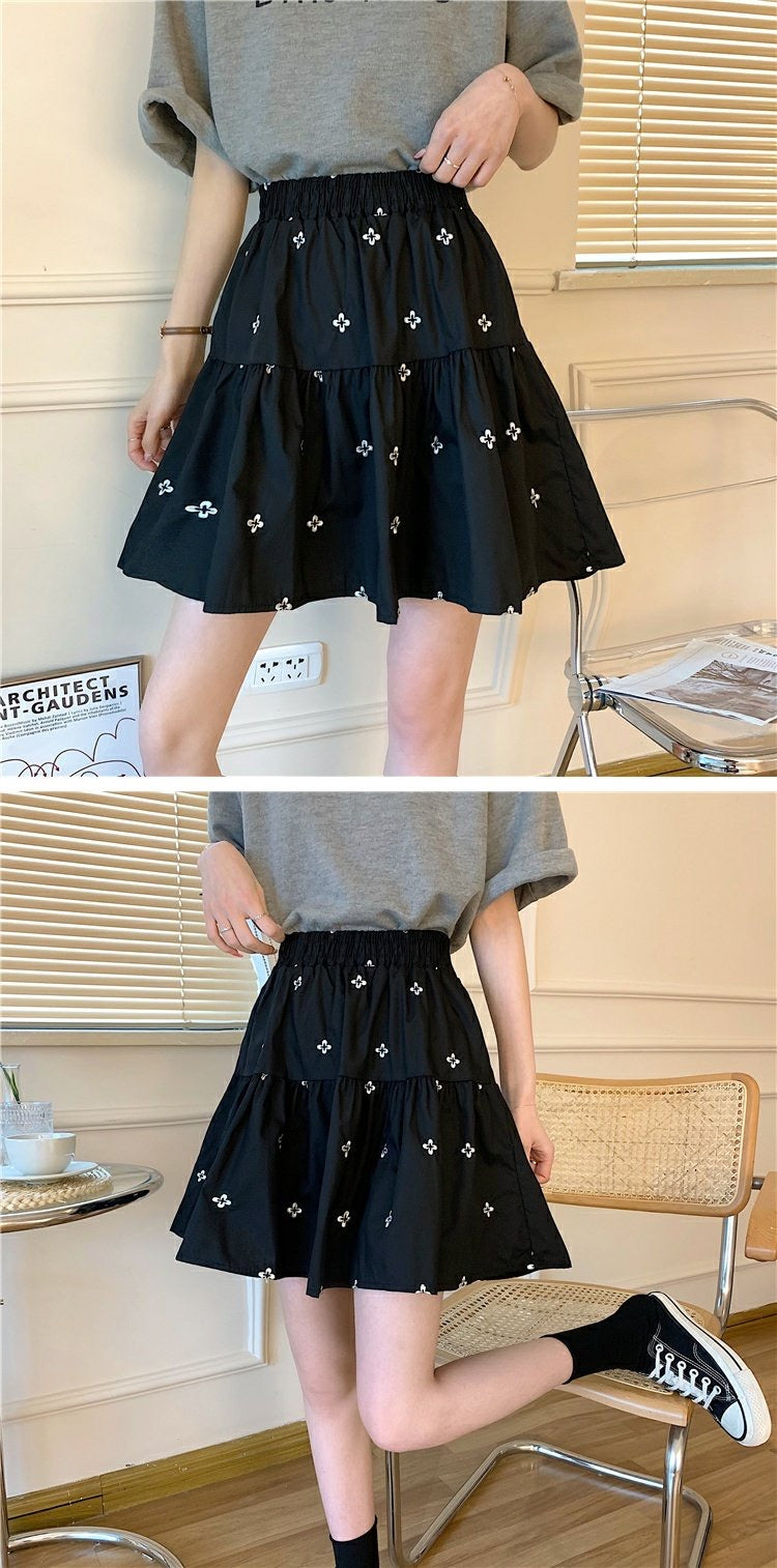 New , heavy embroidery skirt, A-line skirt  3550