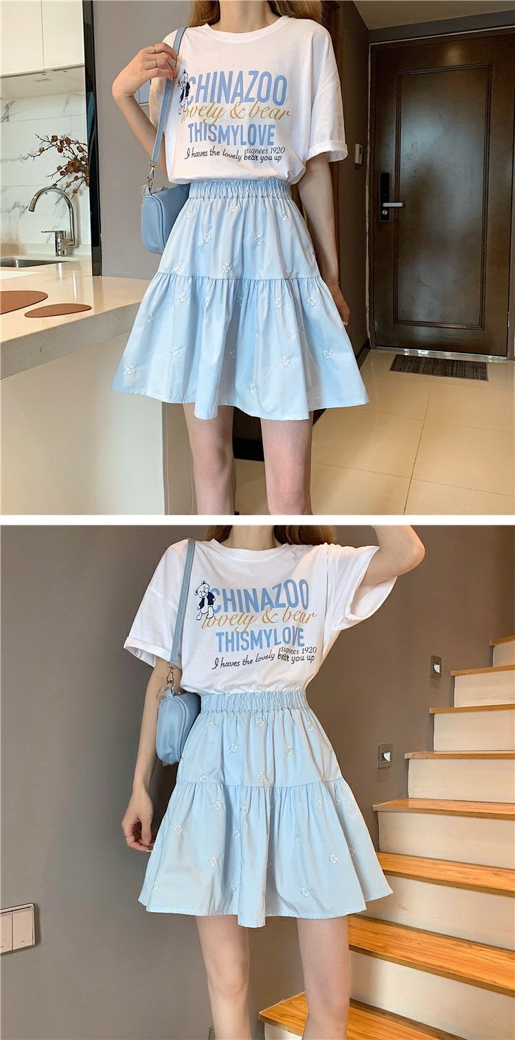 New , heavy embroidery skirt, A-line skirt  3550